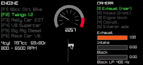 Engine Synth interface