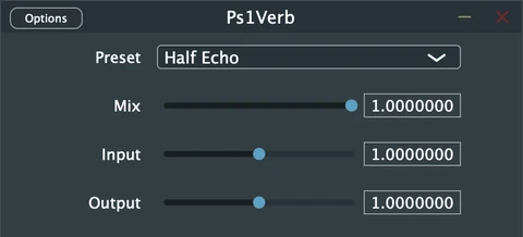 PS1 Reverb Recreation interface